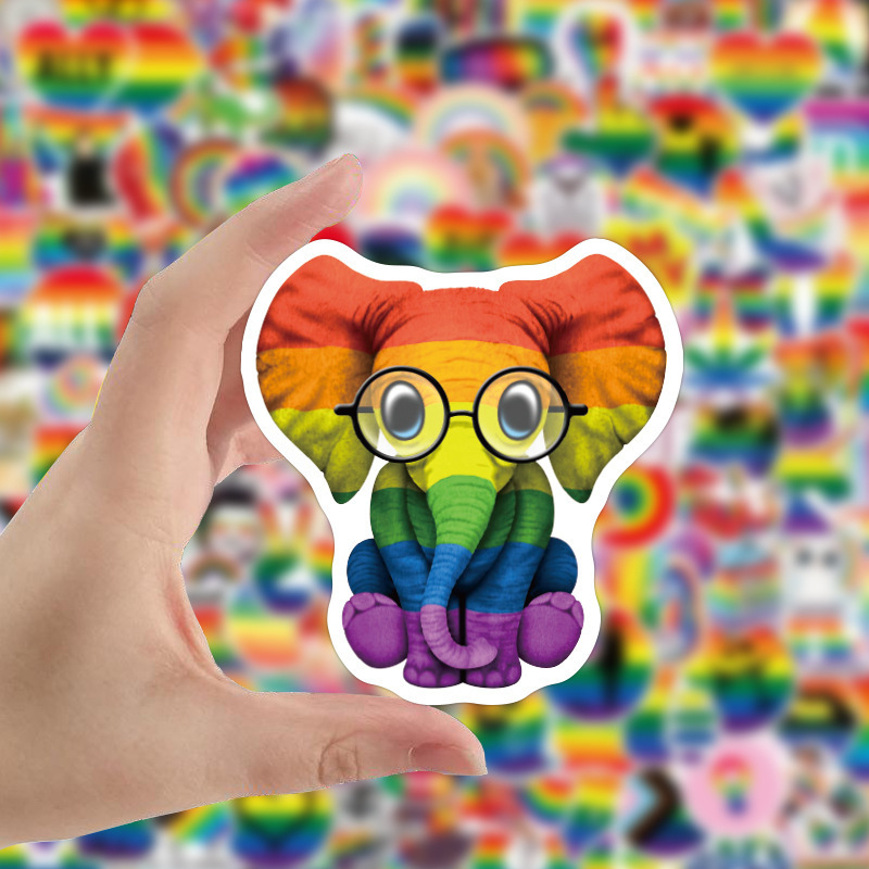 Hot Selling Waterproof Colorful LGBTQ Gay Pride Rainbow Laptop Small Stickers Scrapbooking