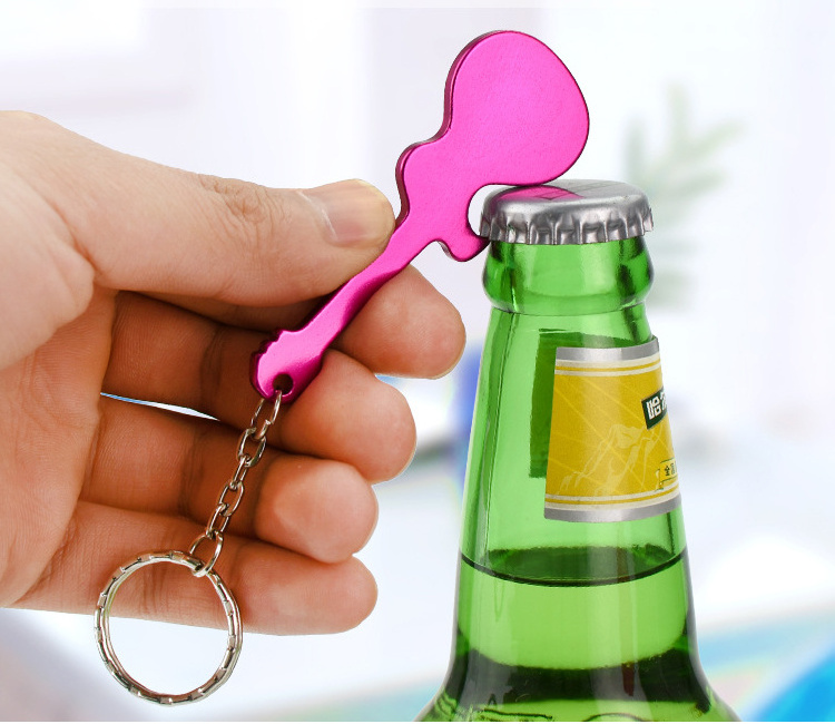 Colorful Creative Metal  Aluminum Alloy Keychain Bottle Opener Guitar  Instrument Opener