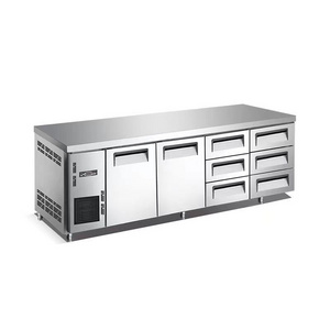 Salad Refrigerated Workbench Salad Fresh-Keeping Operation Table Air-Cooled Commercial Platform Refrigerator Freezer