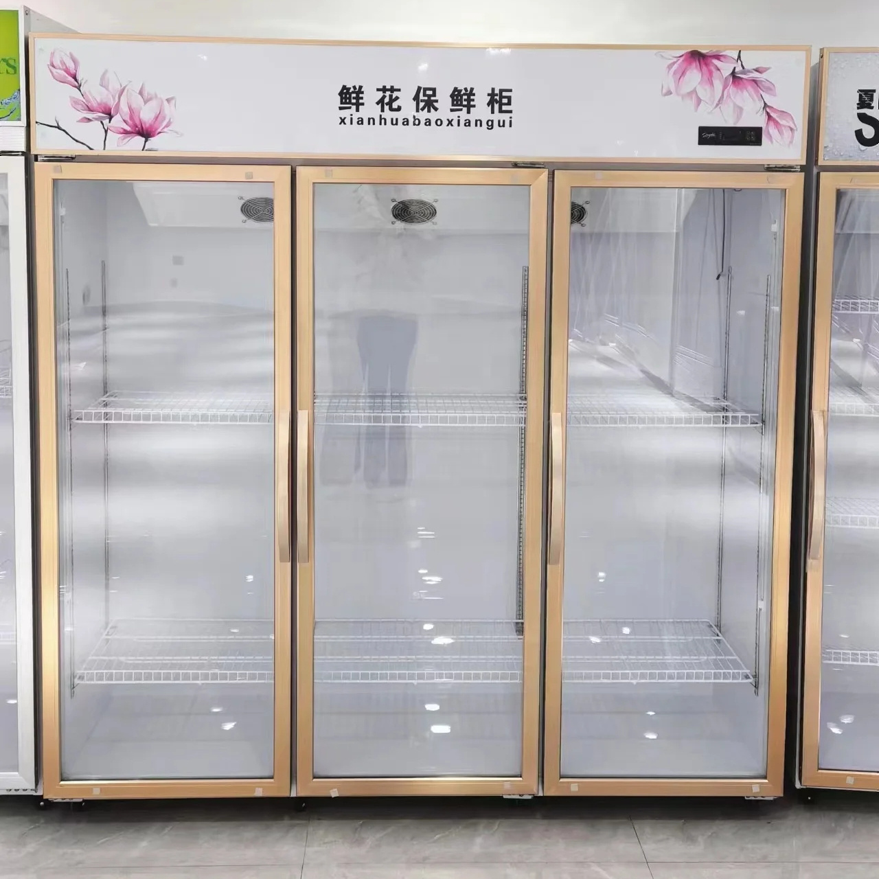 Flower display fridge Display Freezer Refrigerator with glass doorfridge display cabinet Flower Refrigerator