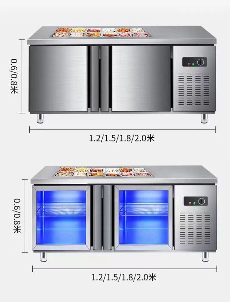 Subway Pizza Prep Table Commercial Sandwich Refrigerated Stainless Steel Counter Top Salad Refrigerator