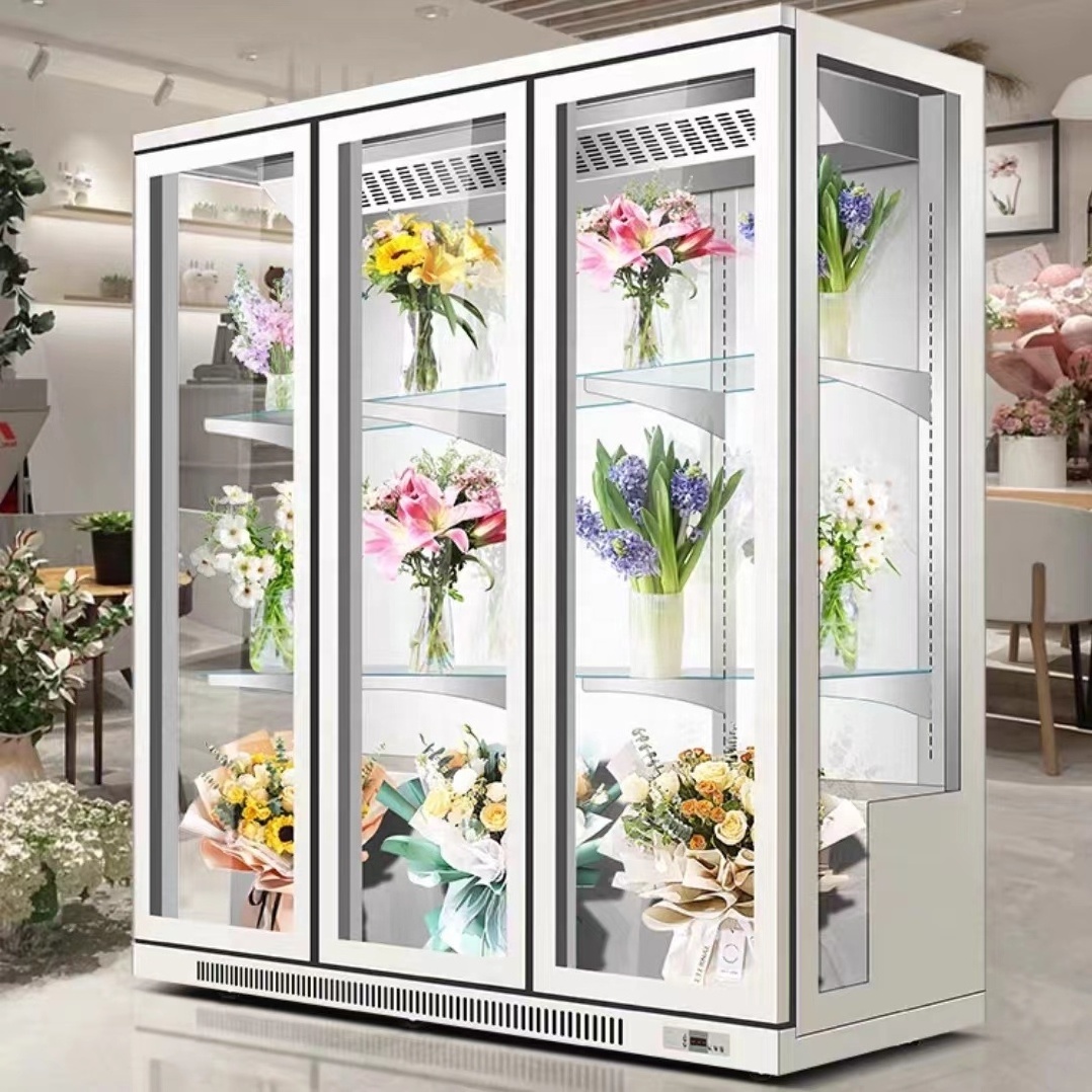 Large-capacity Commercial glass door cabinet Refrigerator with flower displayFlower water chiller Commercial glass door cabinet