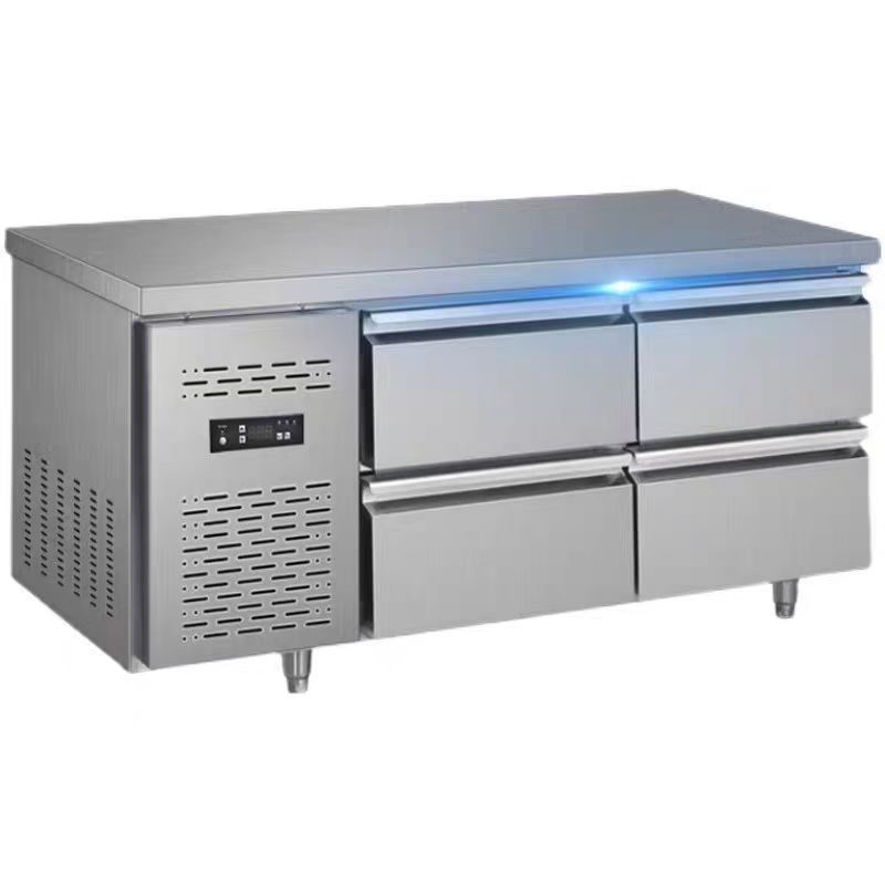 Salad Refrigerated Workbench Salad Fresh-Keeping Operation Table Air-Cooled Commercial Platform Refrigerator Freezer