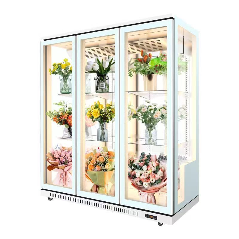 Luxury Commercial Full Glass Fresh Flower Refrigerator For Florists