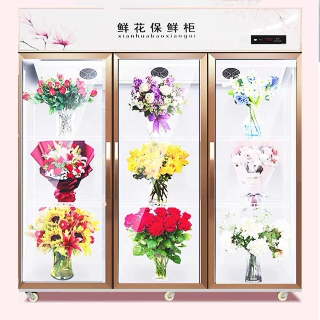 Flower display fridge Display Freezer Refrigerator with glass doorfridge display cabinet Flower Refrigerator