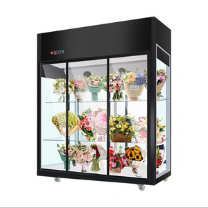 Large-capacity Commercial glass door cabinet Refrigerator with flower displayFlower water chiller Commercial glass door cabinet