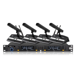 Desktop conference microphone system 4 channel uhf wireless microphone system for conference