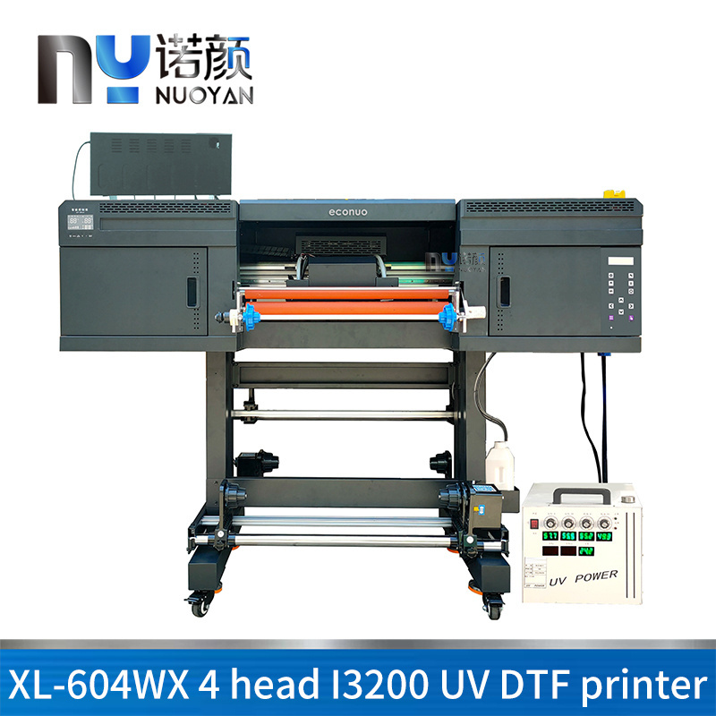 Digital a124 inch 60 cm 4 heads i3200 roll to roll uv dtf sticker printing printer with laminator uv dtf XL-604WX I3200 UV