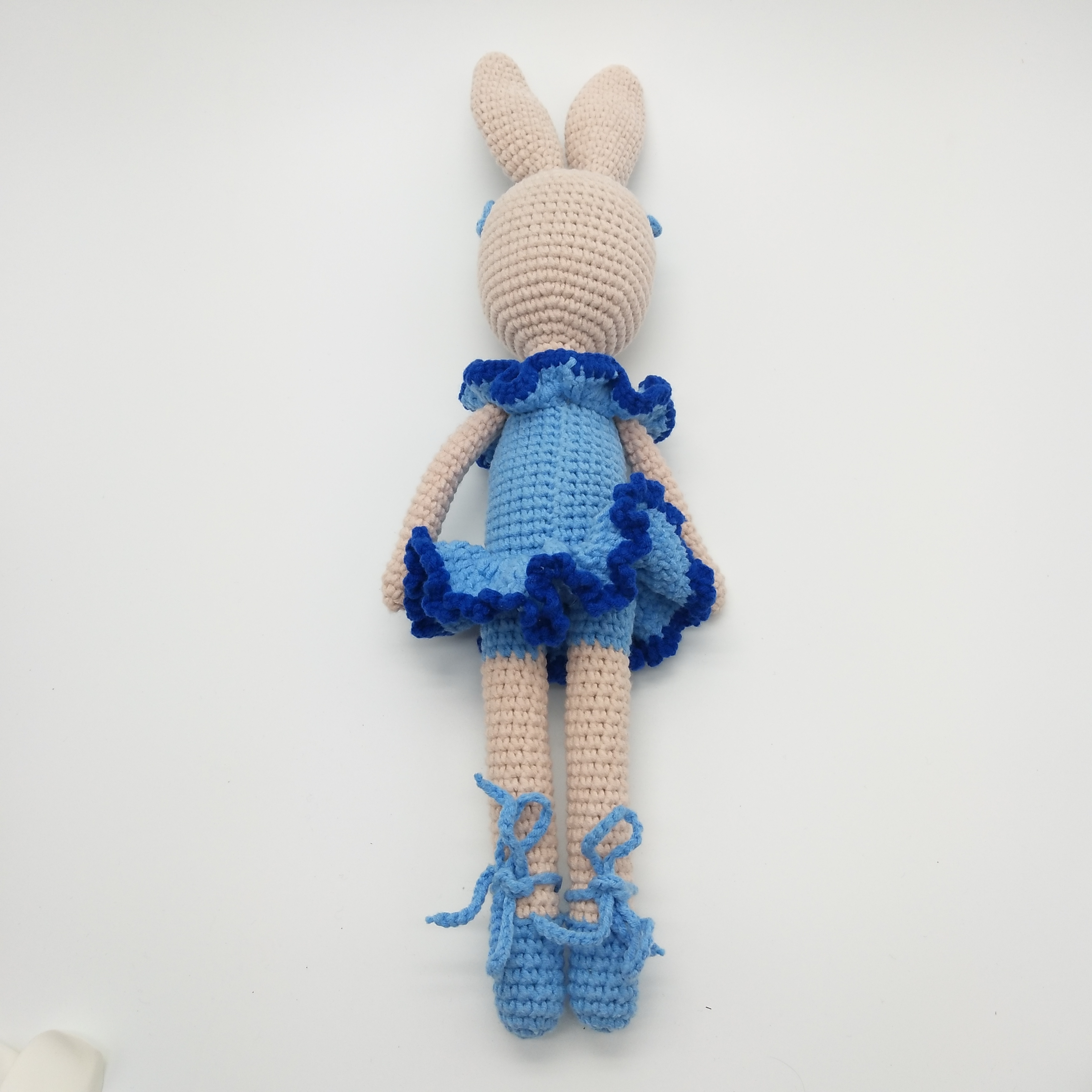 Handmade Crochet Wool Doll Rabbit Animal Stuffed Plush Toy Baby Soothing Baby Sleeping Doll