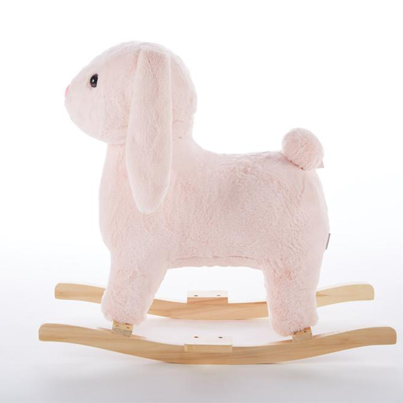 Sheep Wooden Kids Rocking Horse Toy Plush Animal Baby Rocker Horse