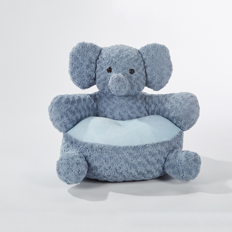 China Factory Soft Baby Animal Shape Sofa Chairs for Sell New Design Kids Blue Dream Elephant Sofa Bed Plush Animal Sofa Chair