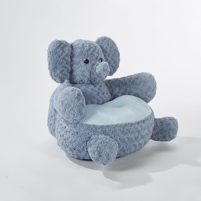 China Factory Soft Baby Animal Shape Sofa Chairs for Sell New Design Kids Blue Dream Elephant Sofa Bed Plush Animal Sofa Chair