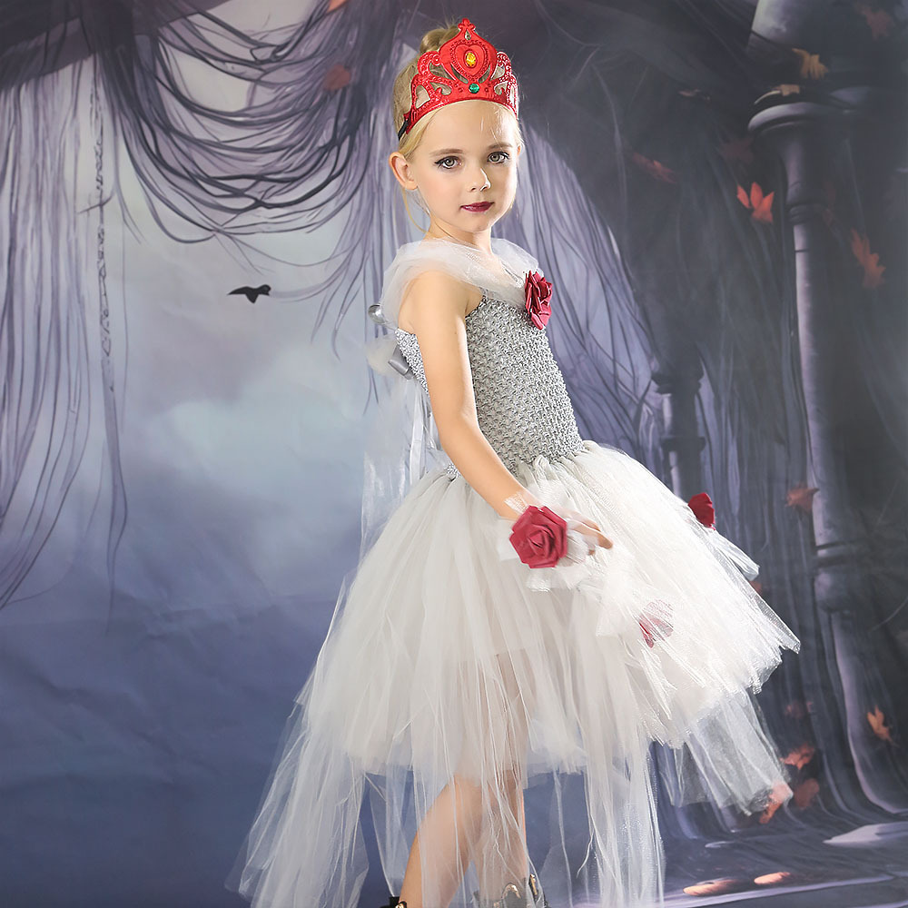 Children's Zombie Halloween Costume Ghost Bride Stage Performance Fluffy Yarn Dress Girls' Dress