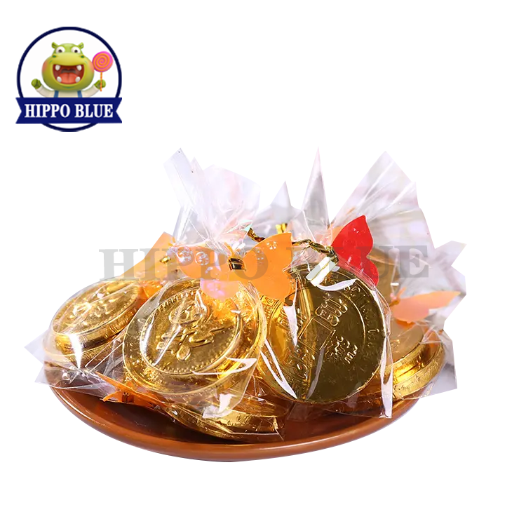 Chinese factory hot sale high quality gold coins packed chocolate wedding best candy wholesaler