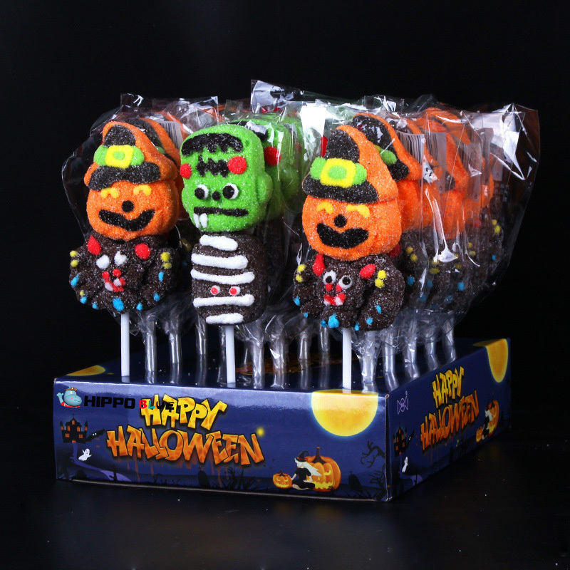 Halloween theme marshmallow lollipop with two patterns hot product children favorite