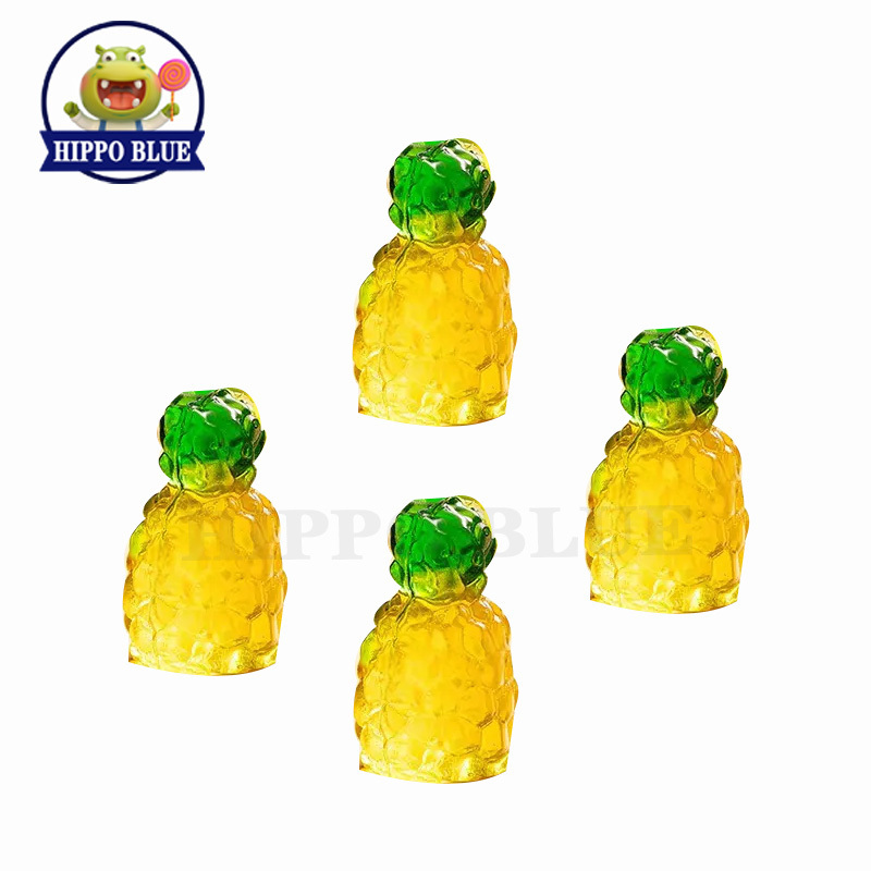 Hot sale pineapple flavor sweets mix fruit juicy soft jelly  tape roll gummy candy  factory wholesaler for sale