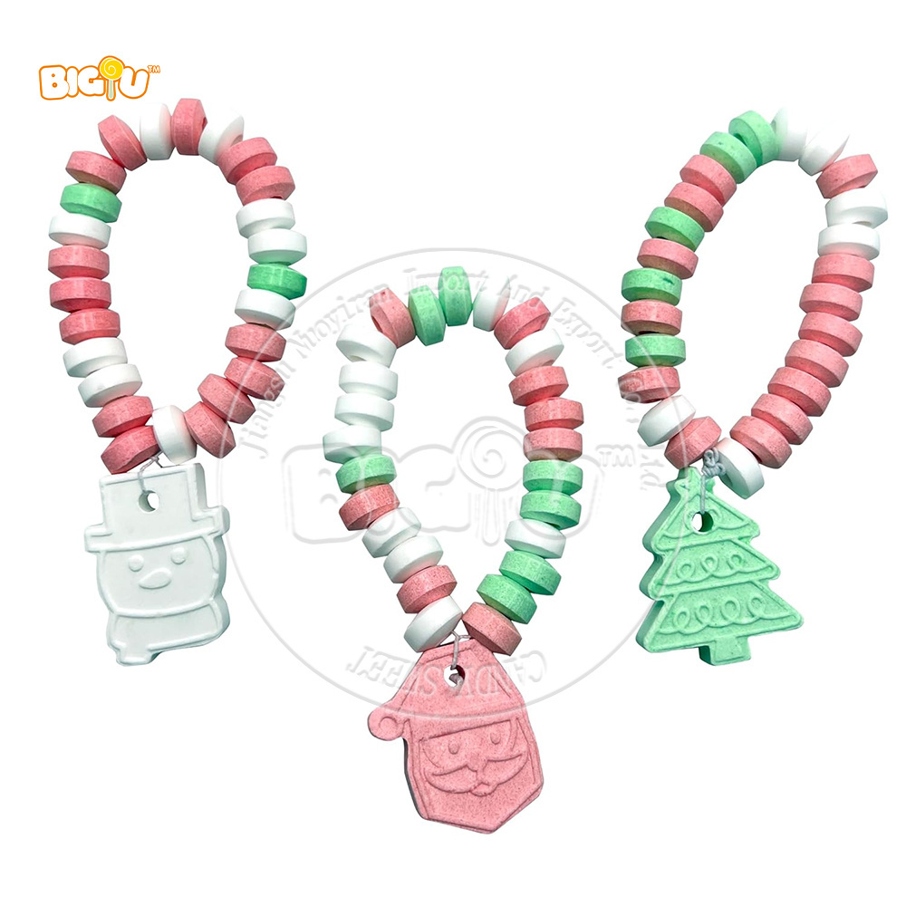 Factory hot selling Christmas birthday candy necklace/bracelet/pressed sweet hard candy candy snacks