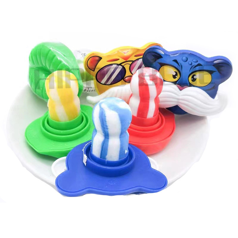 Factory direct sales private label custom tooth shape hard candy toys  fun styling candy wholesaler candy toys lollipop