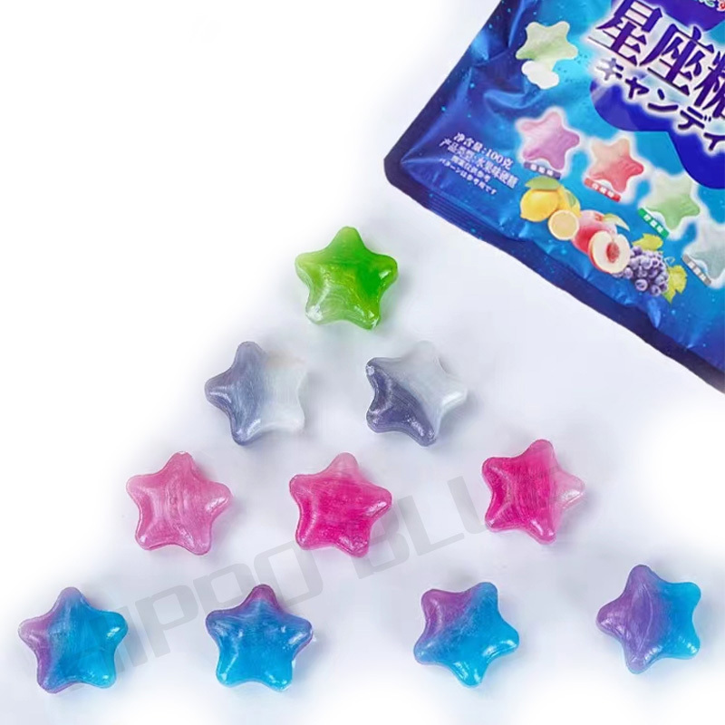 Factory wholesale direct sales OEM Japanese popular colorful candy star shape hard candy candy wholesaler