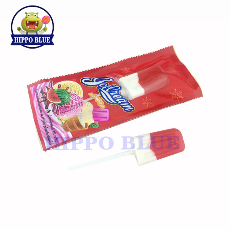 High quality packaging custom shape colorful Ice Cream hard candy lollipops chinese manufacturer Cheap candy wholesale