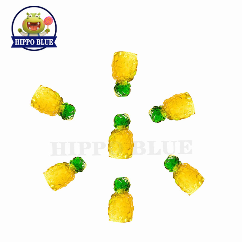 Hot sale pineapple flavor sweets mix fruit juicy soft jelly  tape roll gummy candy  factory wholesaler for sale