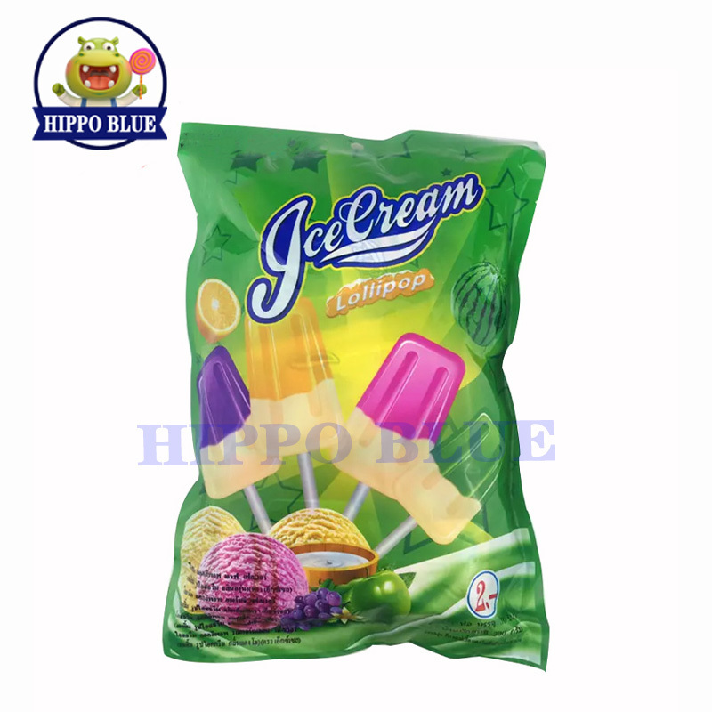 High quality packaging custom shape colorful Ice Cream hard candy lollipops chinese manufacturer Cheap candy wholesale