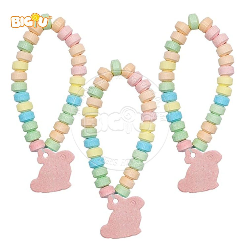 Wholesale Hot Selling candy Easter Bunny bracelet pressed hard candy sweet tabletting candy for kids