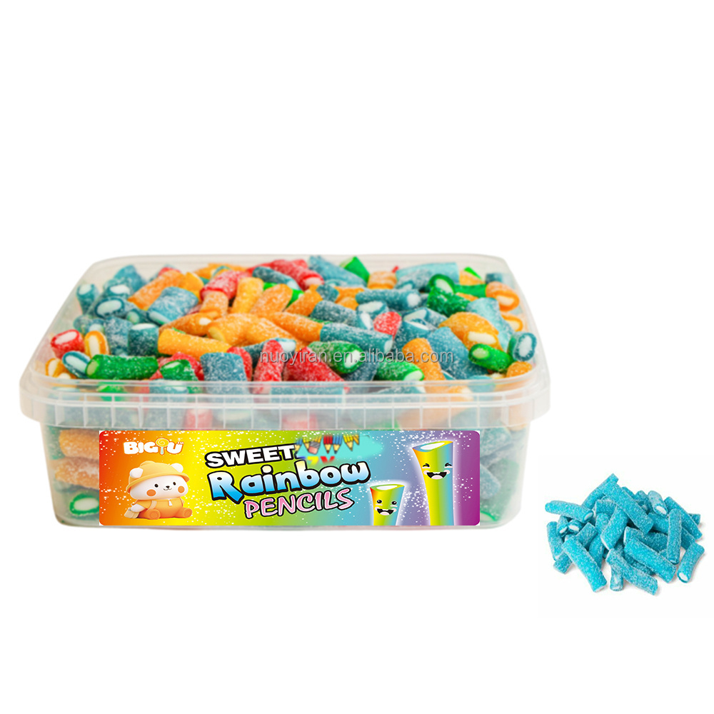 Sweet and Sour Licorice Candy Bites Halal blue raspberry flavor  licorice stick sour strips gummy candy sweets