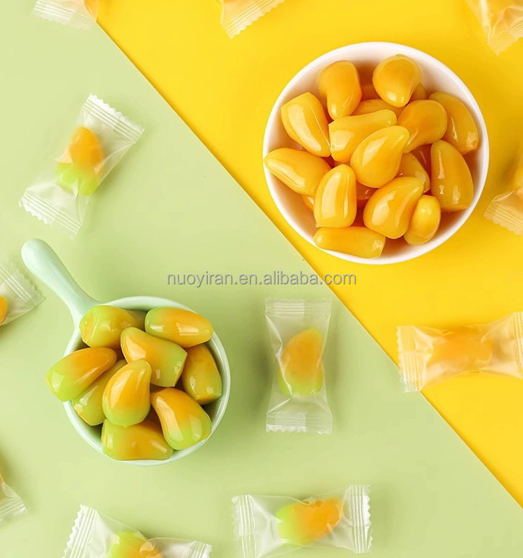 Candy Factory 8D Peeled Mango Shape Mango Flavored Gummy Jelly Candy Manufacturer