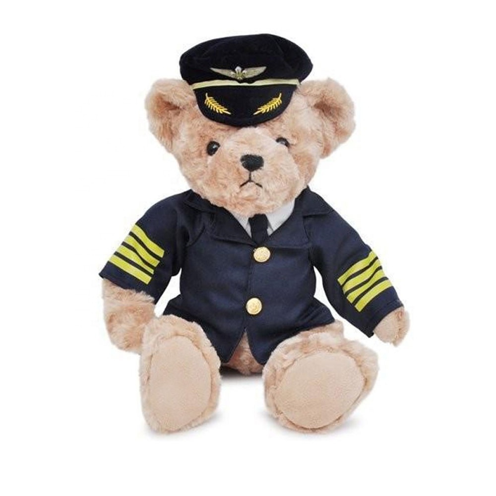 Custom Army Plush Police Bear Stuffed Pilot Uniform cool Teddy plush Bear