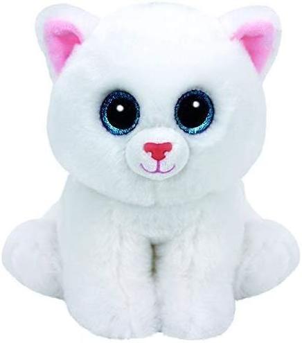 Stuffed Soft Animal Plush Sitting White big eyes Cat toy