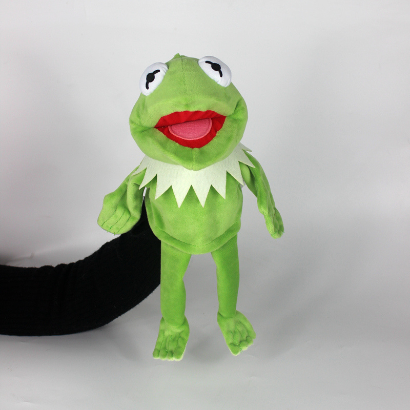 Sesame Street Cute cartoon toy plush stuffed green Kermit the soft Frog hand puppet toy for kid