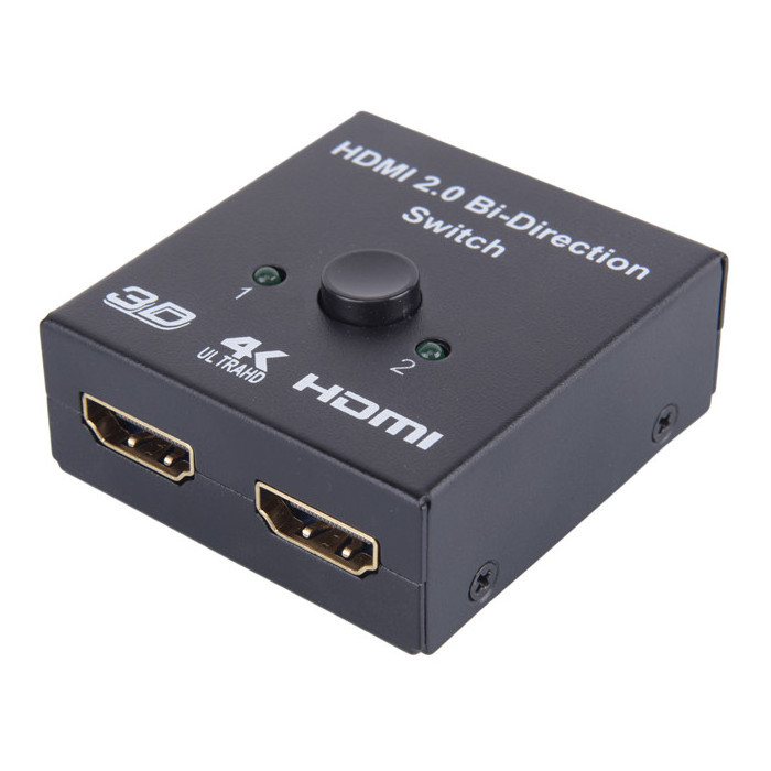 4K HDMI Switch 2 Ports Bi-directional 1x2 / 2x1 HDMI KVM Switcher Splitter Supports Ultra HD 4K 3D HDR HDCP for PS4 Xbox HDTV