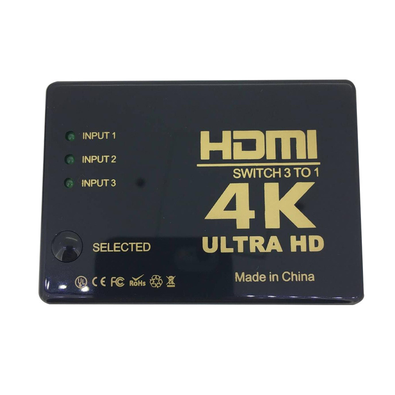 4K HDMI 3x1 Switcher 4K*2K Video Splitters & Converters with IR Remote 3 Input 1 Output Switch