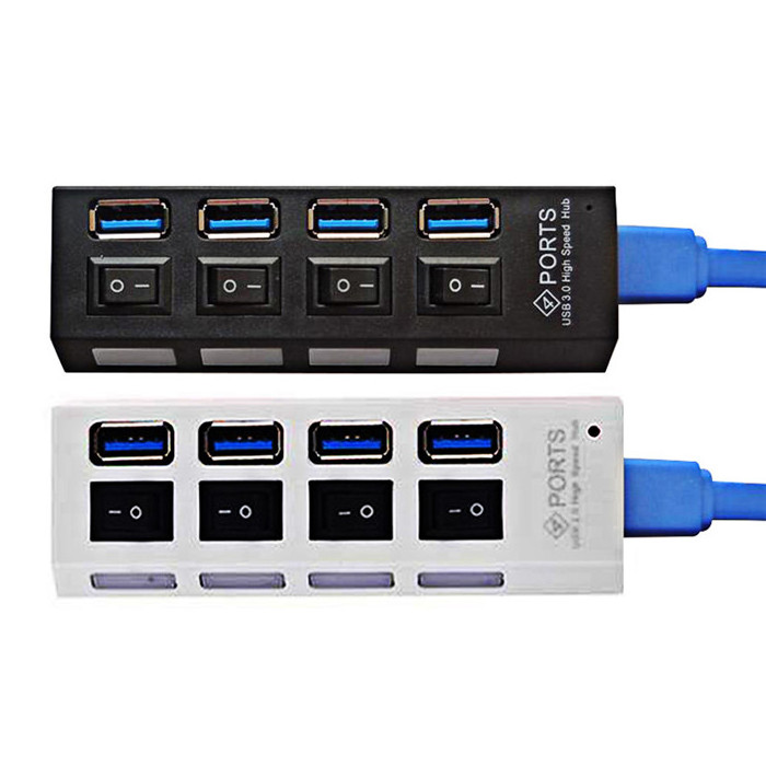 Individual power switches 4 7 Port USB 3.0 Hub 7 port