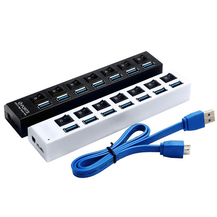 Individual power switches 4 7 Port USB 3.0 Hub 7 port