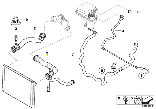 17127524838 engine coolant hose pipe For BMW E65 E66