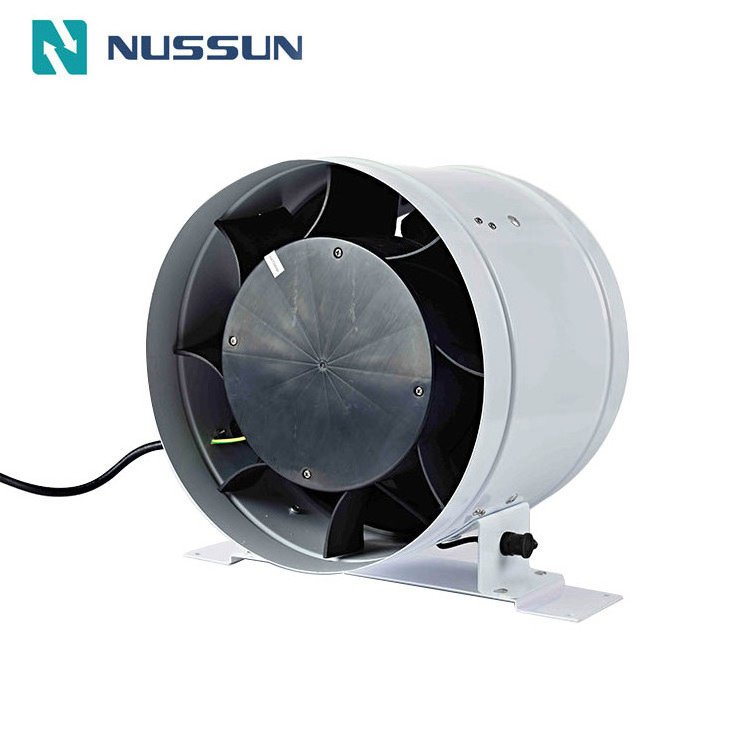 Quiet Hydroponic Inline Exhaust Fan Wired EC Free Speed Control 250mm Duct Ventilation Fan