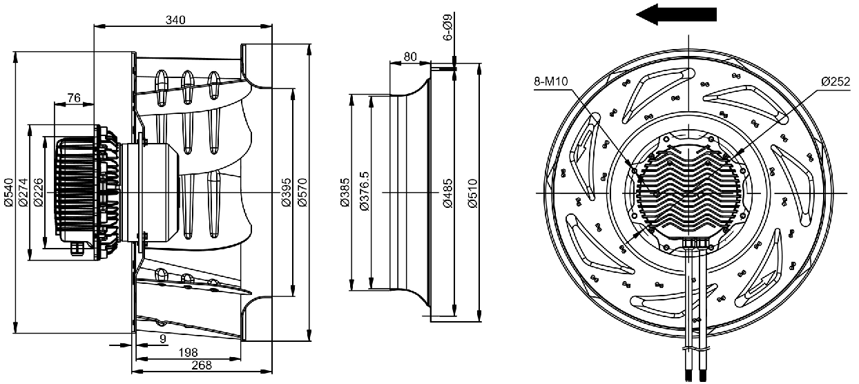 Ac 220v 400v 560mm Metal Impeller Backward Curved Centrifugal Blower Fan Radial Industrial Ventilation Fan