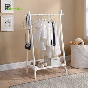 baby MDF wooden clothes organizer hanging rack children kids room furniture dress up cheap wardrobe