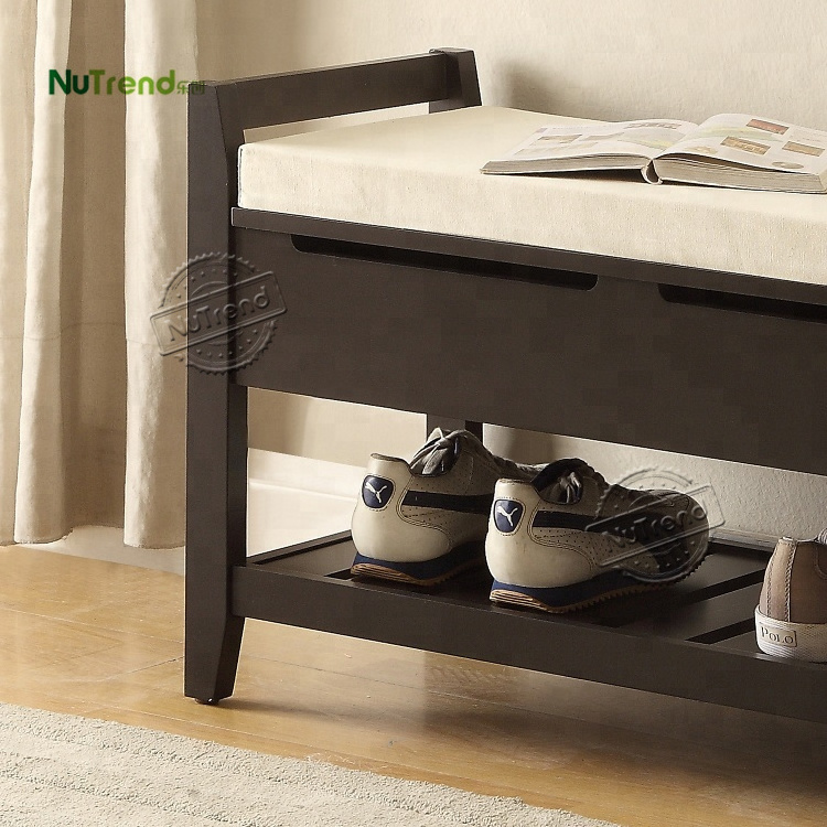 Modern indoor shoe storage bench with 2 drawers shoe rack organizer hall bench for entryway shoe cabinet with seat