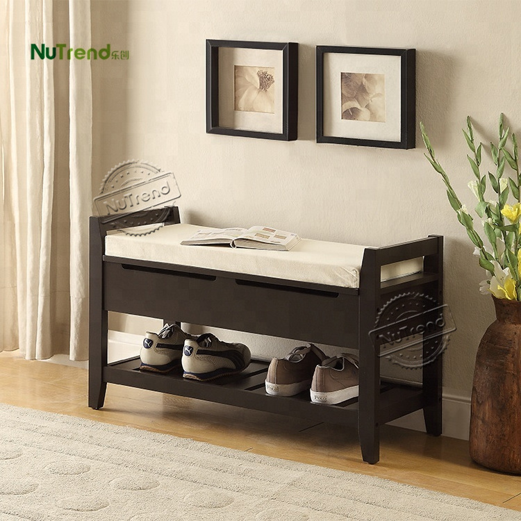 Modern indoor shoe storage bench with 2 drawers shoe rack organizer hall bench for entryway shoe cabinet with seat