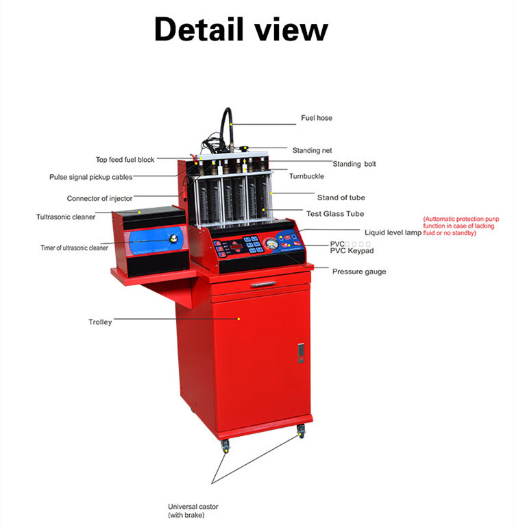 4 cylinder car engine fuel Injector cleaning & analyzer machine ultrasonic fuel injector cleaning equipment