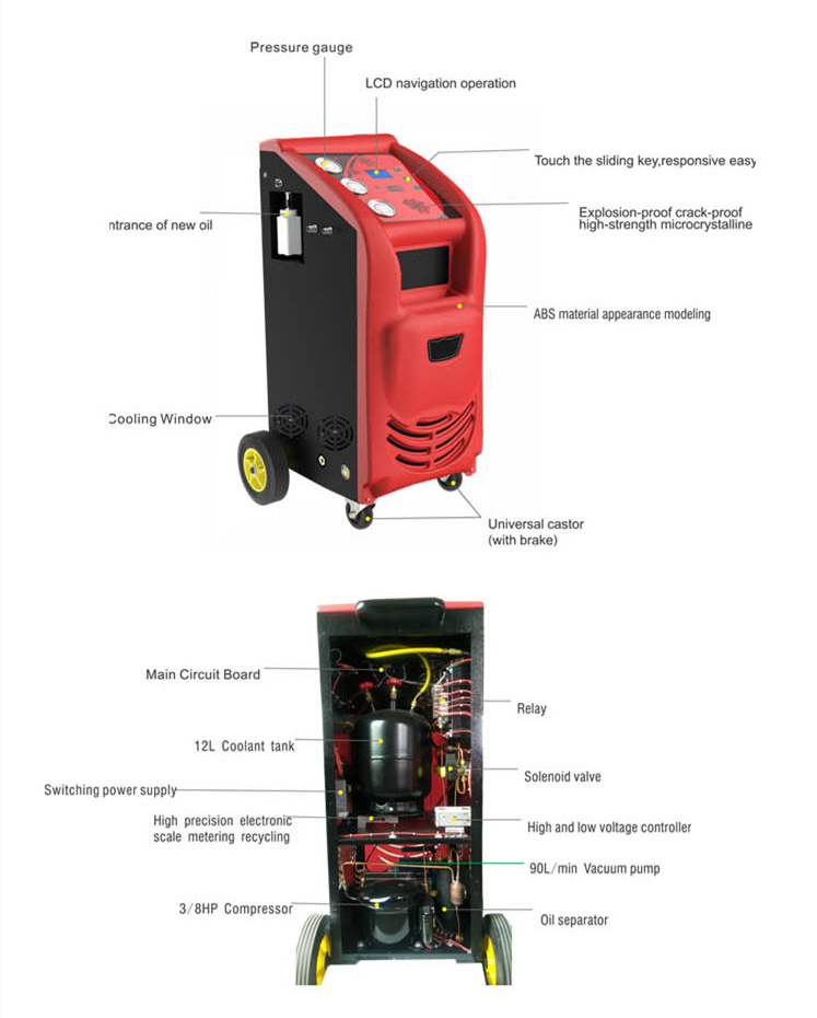 Professional Refrigerant Fluid Change Bleeder Changer Cleaner Machine Pump Brake Fluid Tool