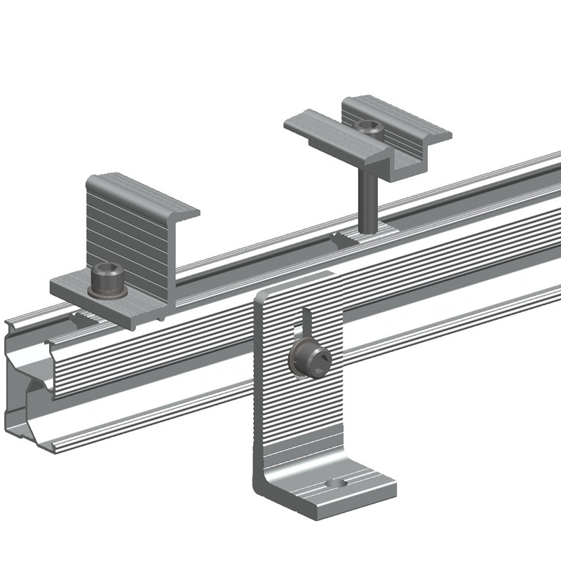 Solar Panel Mounting Structure Aluminum Bracket High Quality Roof Mounting Rails Mounting System hot dip galvanized