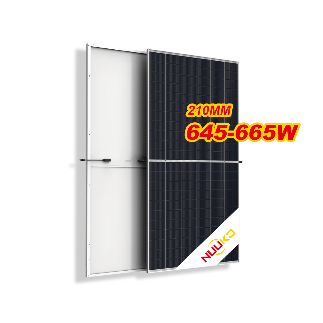 NUUKO Hot sale Solar 645W 650W Half Cell Monocrystalline 660W 665W  210mm Solar Panel