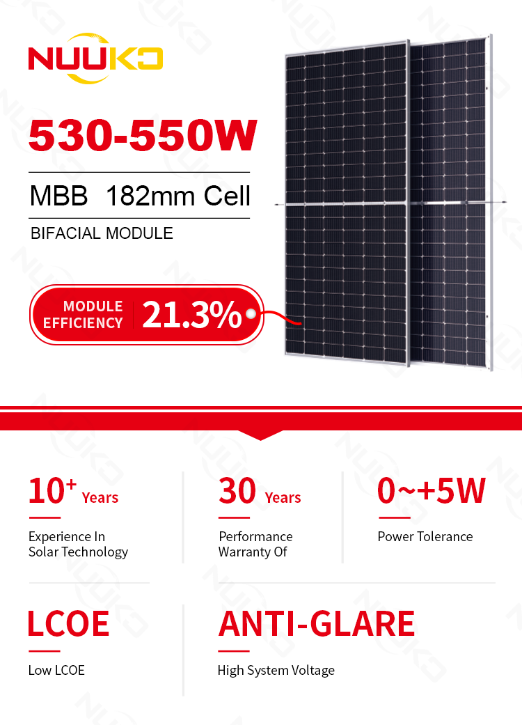 NUUKO Hot sale Solar 645W 650W Half Cell Monocrystalline 660W 665W  210mm Solar Panel