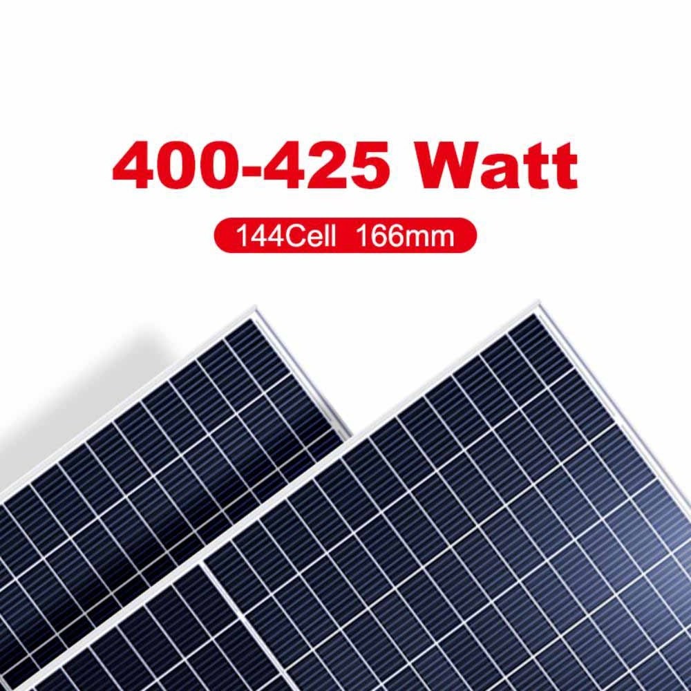 Nuuko  400W 405W 410W Poly Solar Panel For Energy Storage System Solares Costos 166mm Off Grid Solar Power System