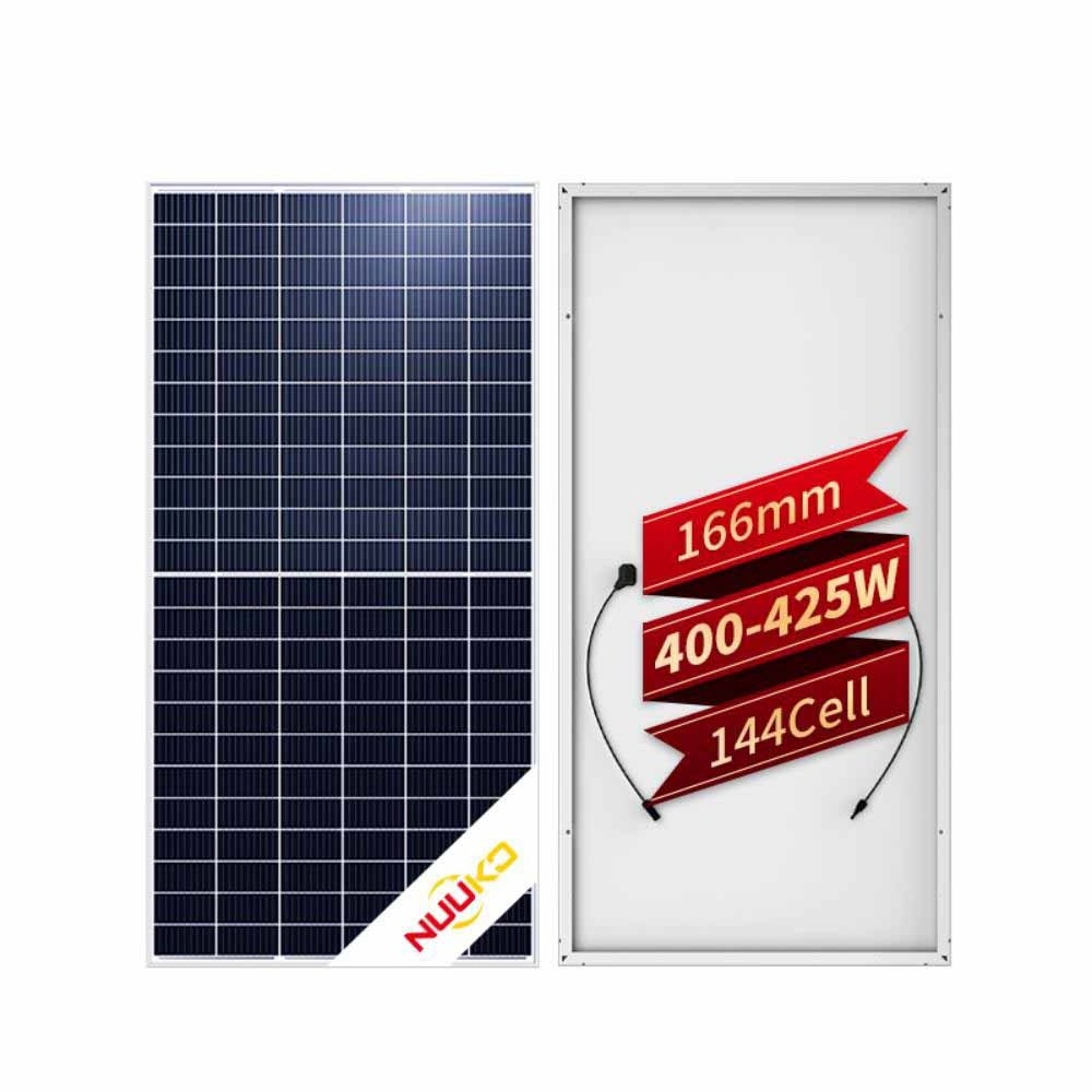 Nuuko  400W 405W 410W Poly Solar Panel For Energy Storage System Solares Costos 166mm Off Grid Solar Power System