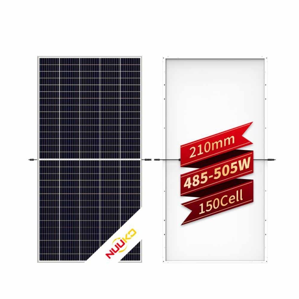 NUUKO 485W 490W 495W Bifacial Solar Panel Half Cell 210mm solar power generator china wholesale solar system home power